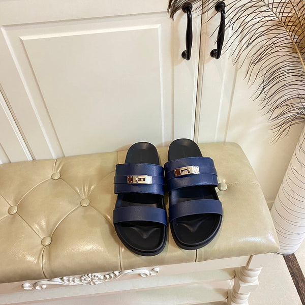 HM Jackson Sandal Charcoal Blue Calfskin 958049