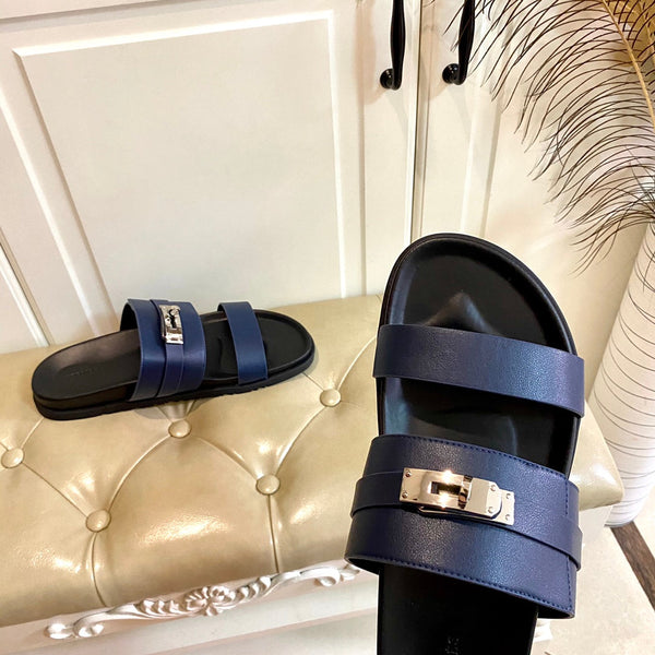 HM Jackson Sandal Charcoal Blue Calfskin 958049