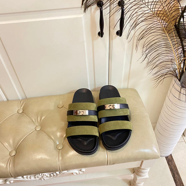 HM Jackson Sandal Light Moss Green Suede 958056