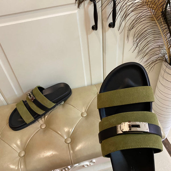 HM Jackson Sandal Light Moss Green Suede 958056