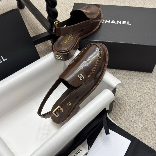 CC 25C Slingback Loafer Chocolate Patent Leather