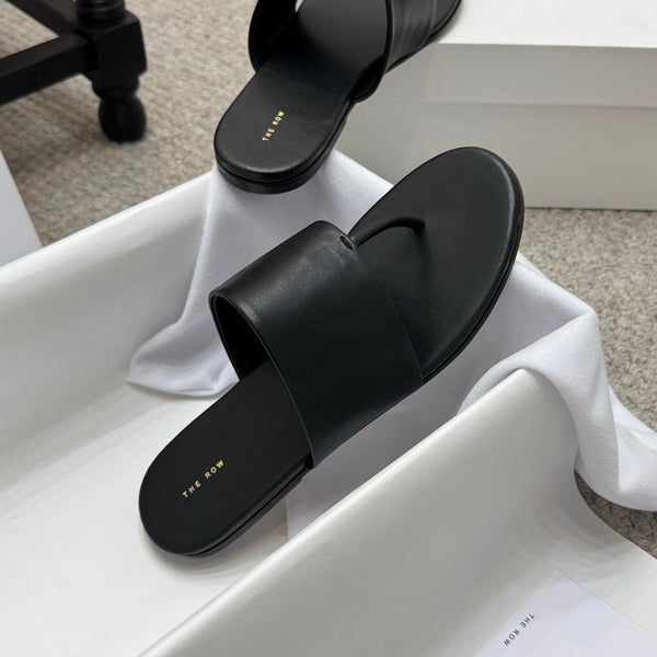 Sandalo piatto Signum in vitello nero 290731