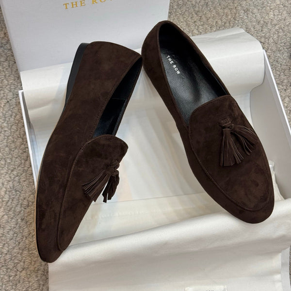 The Row Loafer Dark Brown Suede 290740