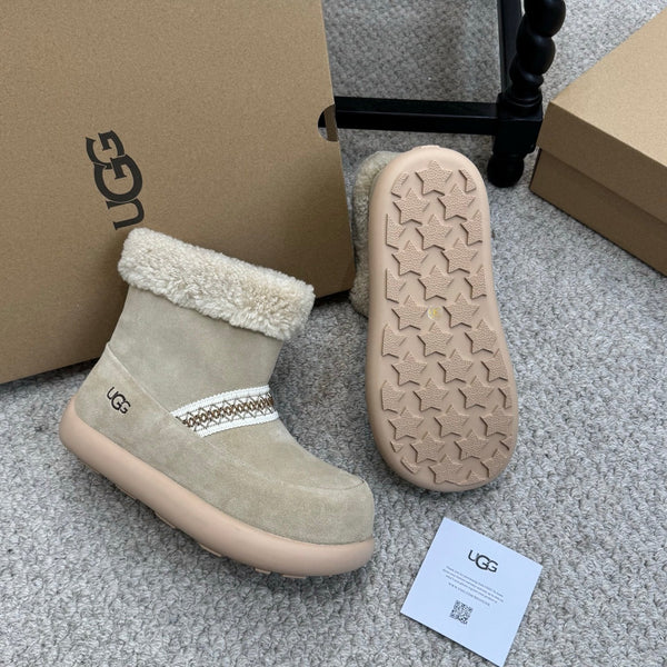 UGG 25ss Ankle Boots Taupe Sheep Fur Suede 523105