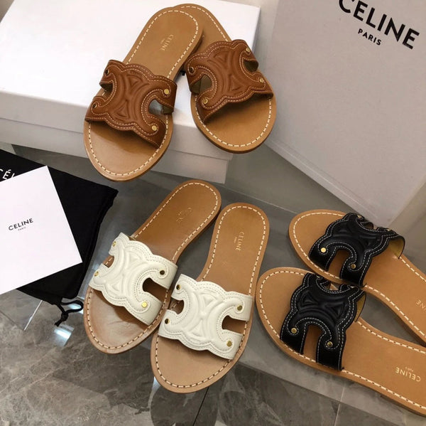 Celine Slipper Logo Cowhide 374743