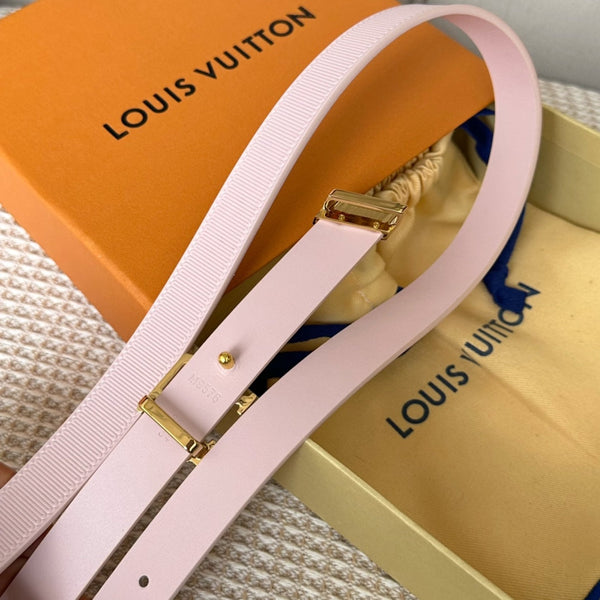 LV GRAM 20 MM REVERSIBLE BELT LIGHT PINK CALFSKIN GOLD HARDWARE