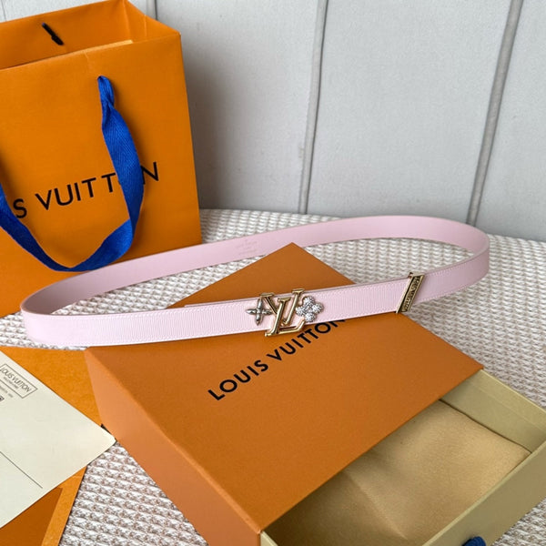 LV GRAM 20 MM REVERSIBLE BELT LIGHT PINK CALFSKIN GOLD HARDWARE