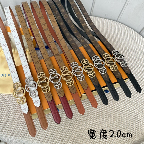 LV S-LOCK BELT 20 MM TAUPE BROWN MONOGRAM AND BLACK CALFSKIN SILVER HARDWARE