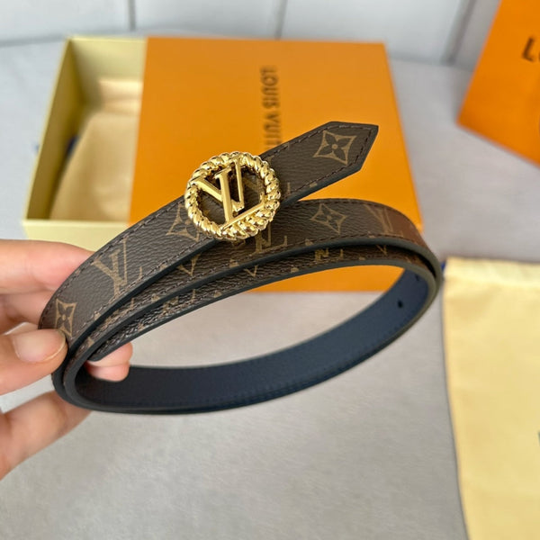 LV S-LOCK BELT 20 MM IN NAVY BLUE CALFSKIN AND CIRCLE GOLD HARDWARE