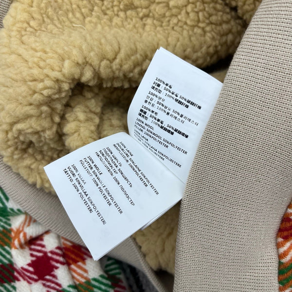 Miu Miu 25 Plaid Shearling Collar Coat Multicolor 302150