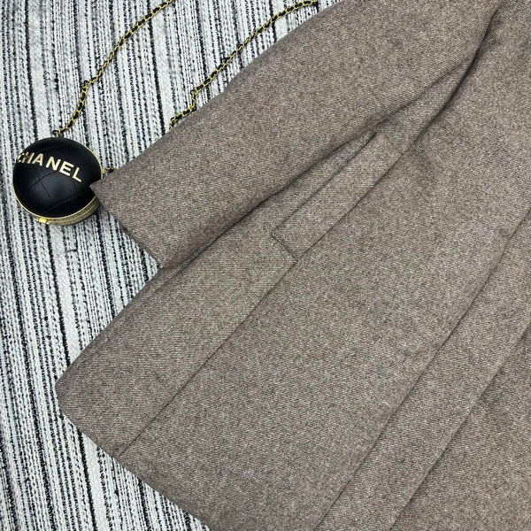 LP 25 Mid-Length Jacket Light Brown Wool Fabric Down 308182