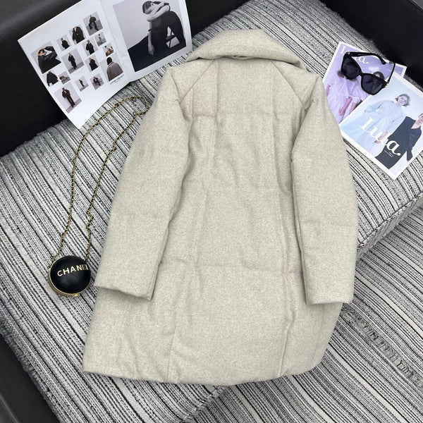 LP 25 Mid-Length Jacket Ivory Wool Fabric Down 308184