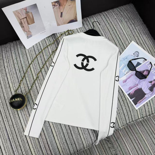 Chanel 2025 Long-sleeved Top White Cotton 318955