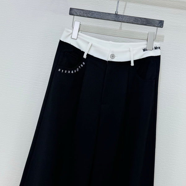 MM6 Curved Blade Cargo Pants Black Cotton 387963