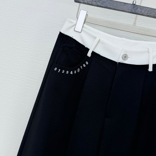 MM6 Curved Blade Cargo Pants Black Cotton 387963