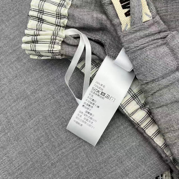 MM6 Waist Wide-Leg Suit Trousers Grey Linen 387968