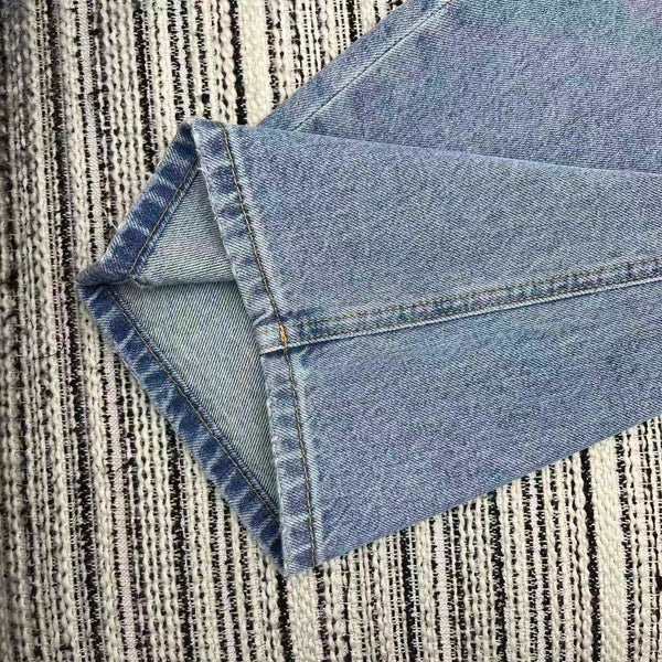 MM6 Curved Wide-Leg Pants Light Wash Baggy Denim 387961