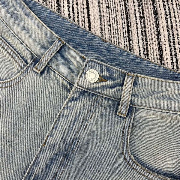 MM6 Capri Pants Light Wash Baggy Denim 387957