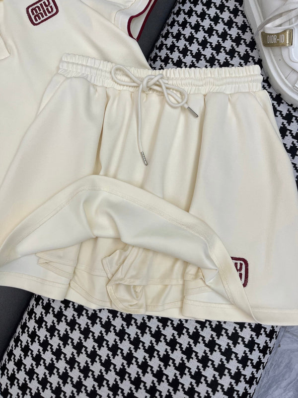 Miu 25C Polo Shirt Mix Short Skirt 228562