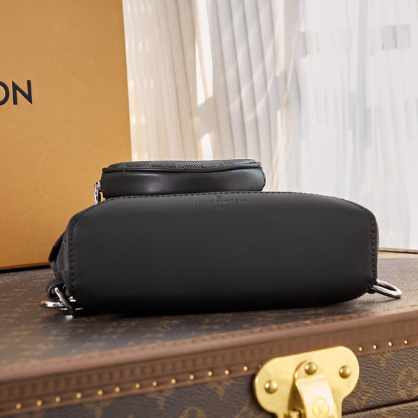 BORSA A TRACOLLA DUO 42 IN TELA DAMIER GRAPHITE GRIGIO NERO