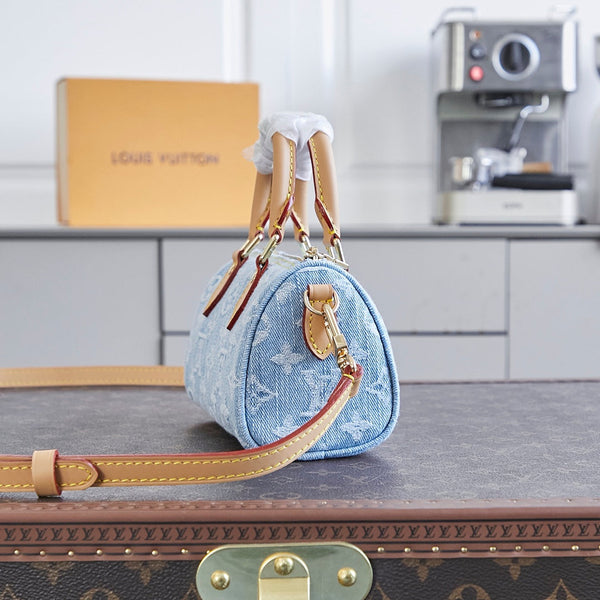 NANO SPEEDY 16 IN DENIM MONOGRAM AZZURRO