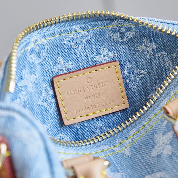 NANO SPEEDY 16 IN DENIM MONOGRAM AZZURRO