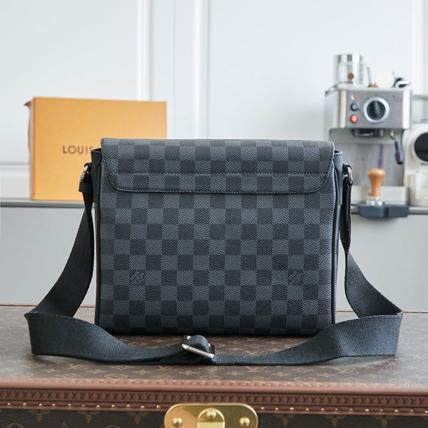 DISTRICT 25 IN TELA DAMIER GRAPHITE GRIGIO NERO
