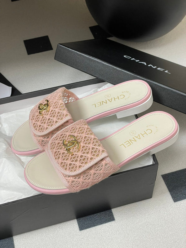 CC 25S Borsa con fibbia Mule Tessuto in pizzo rosa Pelle di pecora bianca 247592