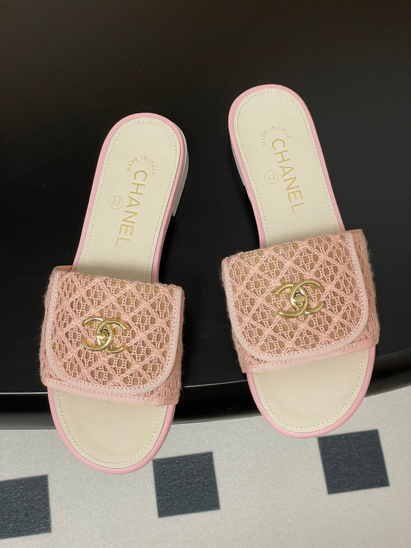 CC 25S Borsa con fibbia Mule Tessuto in pizzo rosa Pelle di pecora bianca 247592