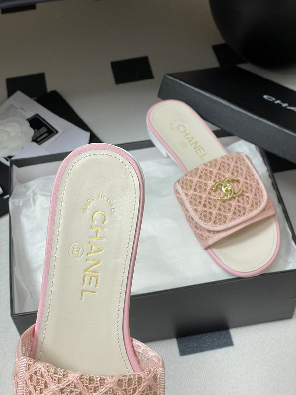 CC 25S Borsa con fibbia Mule Tessuto in pizzo rosa Pelle di pecora bianca 247592