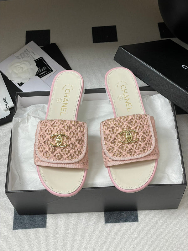 CC 25S Borsa con fibbia Mule Tessuto in pizzo rosa Pelle di pecora bianca 247592