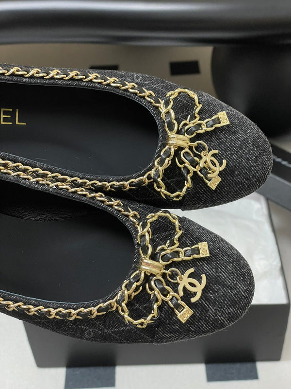 CC 25S 20mm Catena Fiocco Singolo Piatto Nero Denim Nero Grosgrain 247659