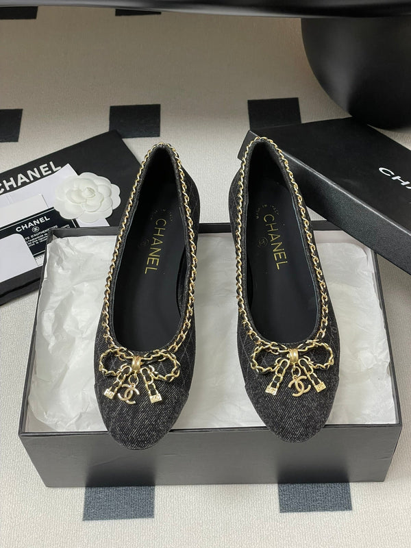 CC 25S 20mm Catena Fiocco Singolo Piatto Nero Denim Nero Grosgrain 247659