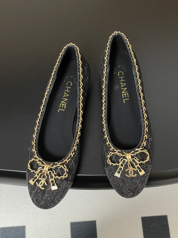 CC 25S 20mm Catena Fiocco Singolo Piatto Nero Denim Nero Grosgrain 247659