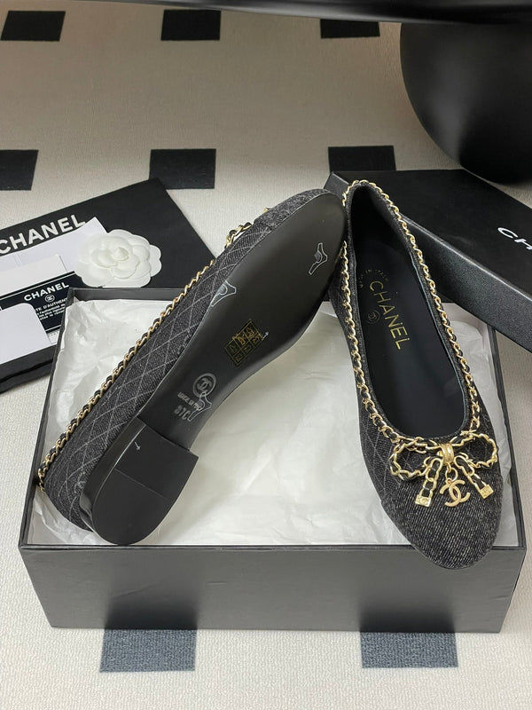 CC 25S 20mm Catena Fiocco Singolo Piatto Nero Denim Nero Grosgrain 247659