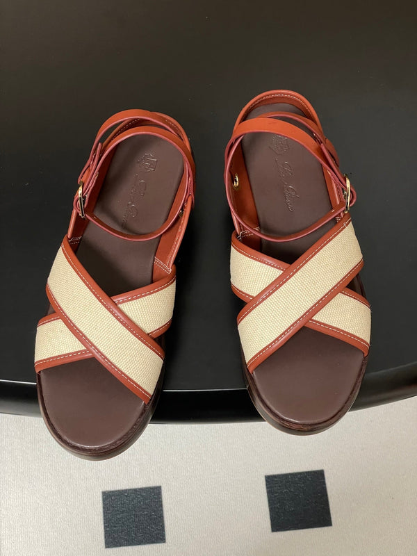 LP Sandal Beige Orange Brown Cowhide 312167