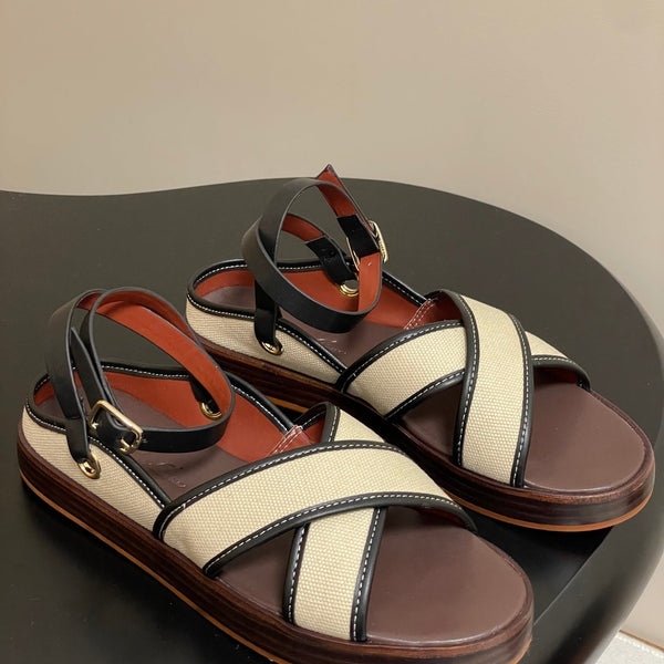 LP Sandal Beige Brown Cowhide 312168