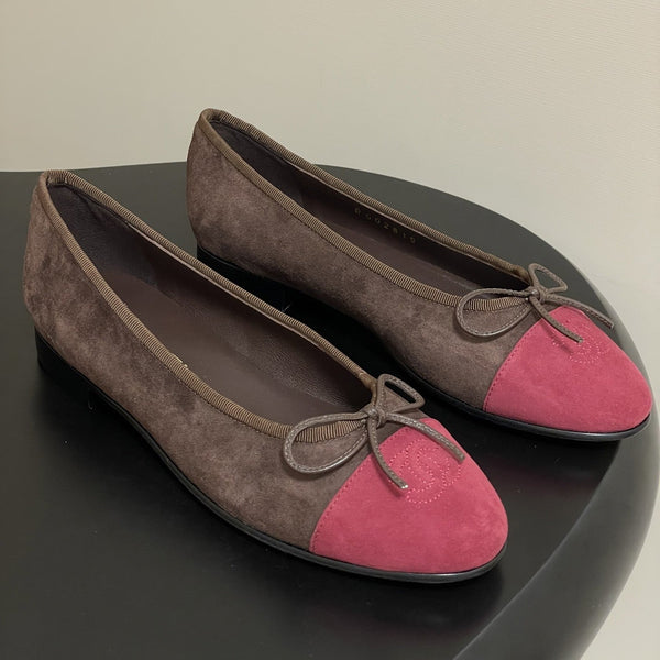 CC 25 Ballerina in camoscio rosso scuro cioccolato 393996