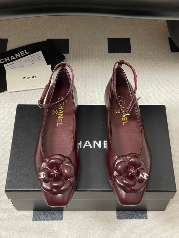 CC 25s Métiers d’art Ballet flats 10mm Burgundy Cowhide 413309