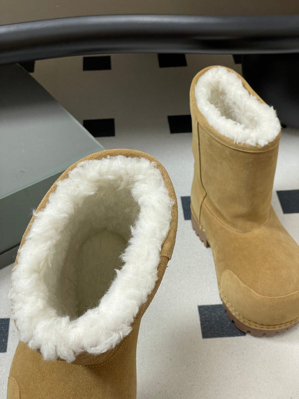 Balenciaga Low Snow Boots Beige Suede 535034