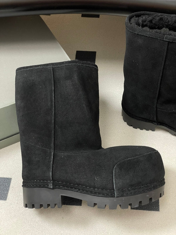 Balenciaga Low Snow Boots Black Suede 535036