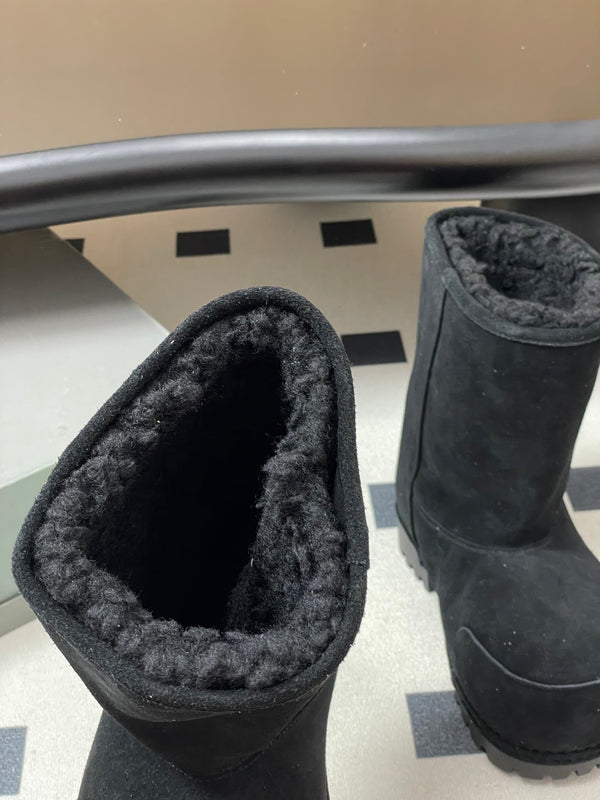 Balenciaga Low Snow Boots Black Suede 535036