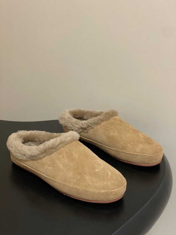 LP 25 Closed-Toe Half-Slippers Beige Suede Fur 534684