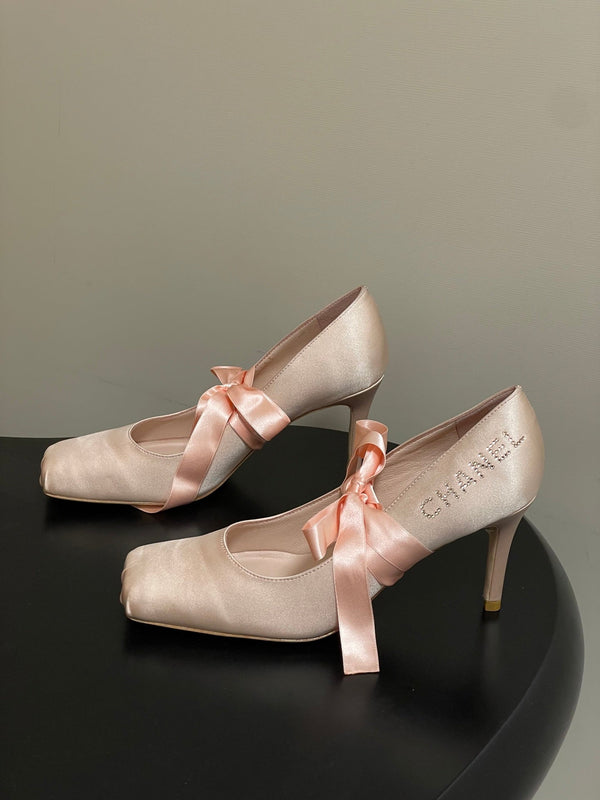 CC 26 Pompe Satin Soie Rose 593135