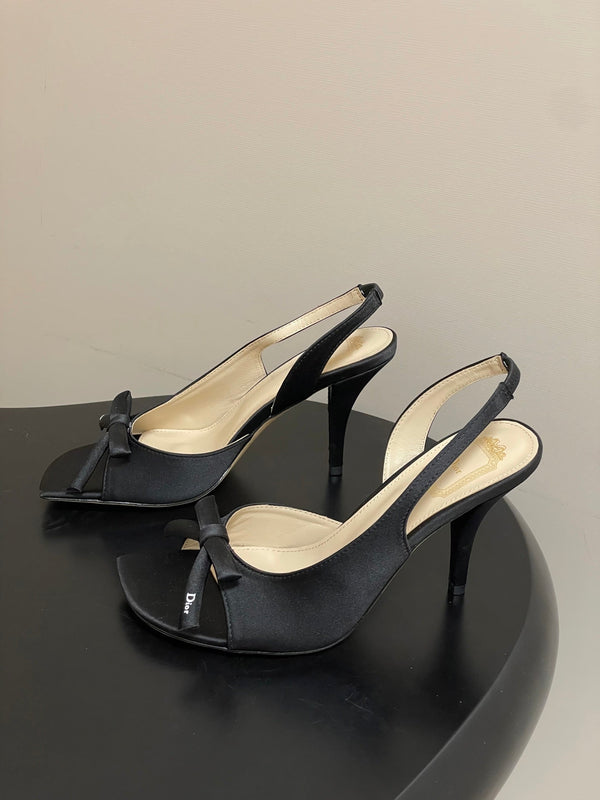 CD 26 Slingback 85 Black Leather Silk 593606