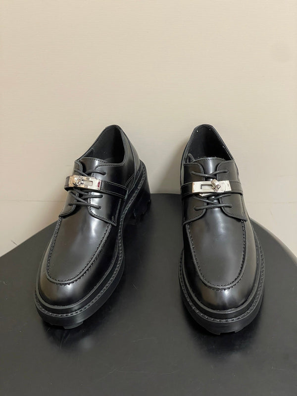 HM Chaussures Oxford Premières 5cm Cuir Noir 594335