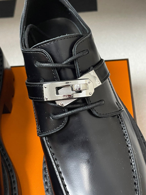 HM Chaussures Oxford Premières 5cm Cuir Noir 594335