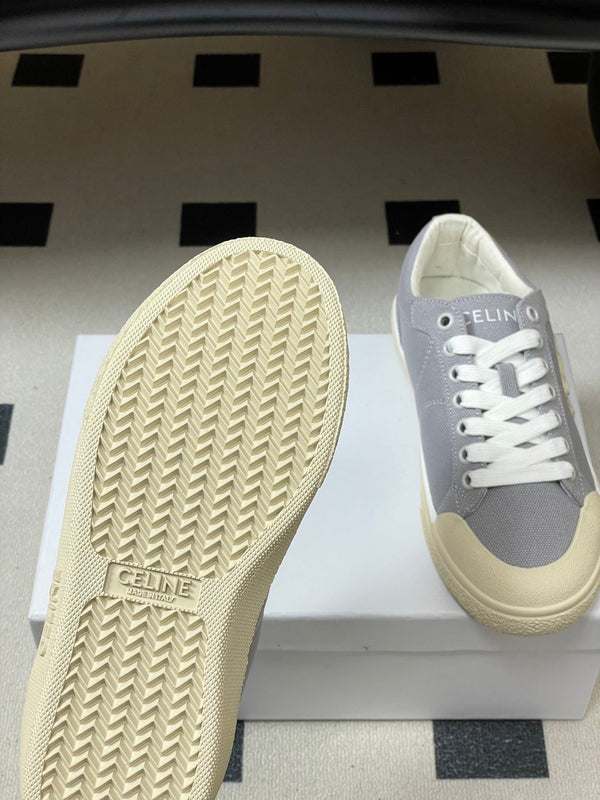 Celine Alan Sneakers Grey Ivory Canvas Rubber 701715