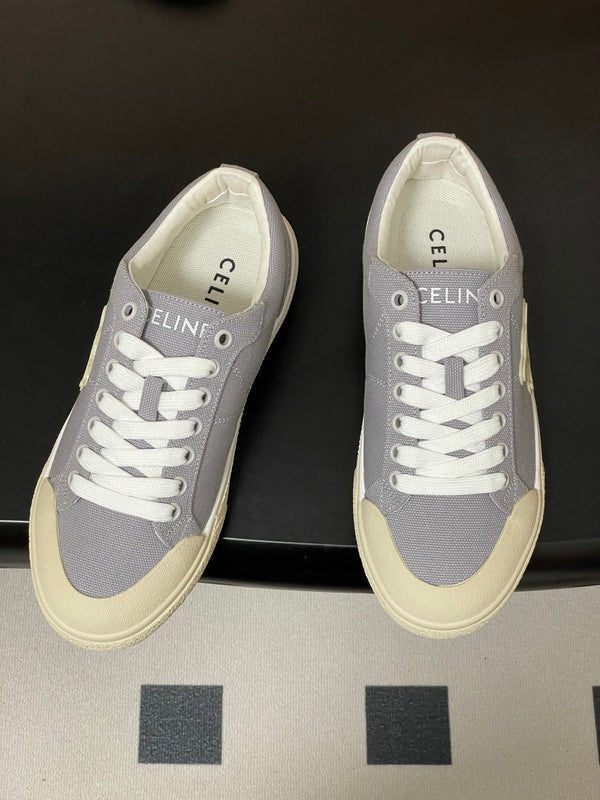 Celine Alan Sneakers Grey Ivory Canvas Rubber 701715
