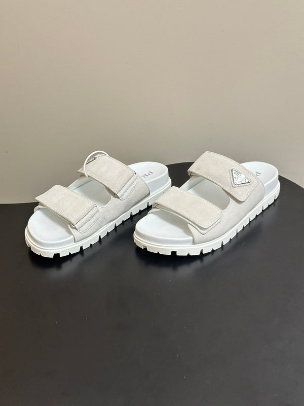 Pra 26s Band Sandals White Suede 834764